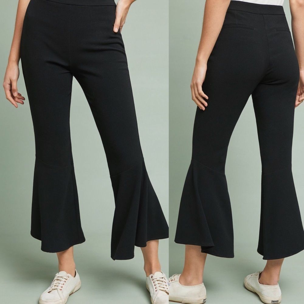 𝅺Anthropologie Black Flared Pants NWT